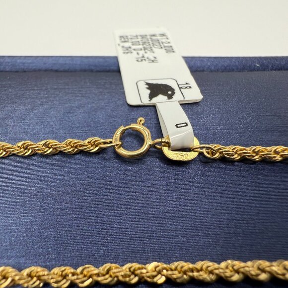 ‼️SOLD‼️ 18k Genuine Gold Rope Chain Necklace 20" (1.8mm) - Picture 3 of 10
